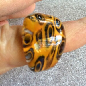 Chunky Ring, Orange Ring, Sz 6 Half, Glass Ring, 70s Ring, Blown Glass Ring, Mod Ring, Pop Art Ring, 60s Ring, Colorful Ring, Hippie Ring
