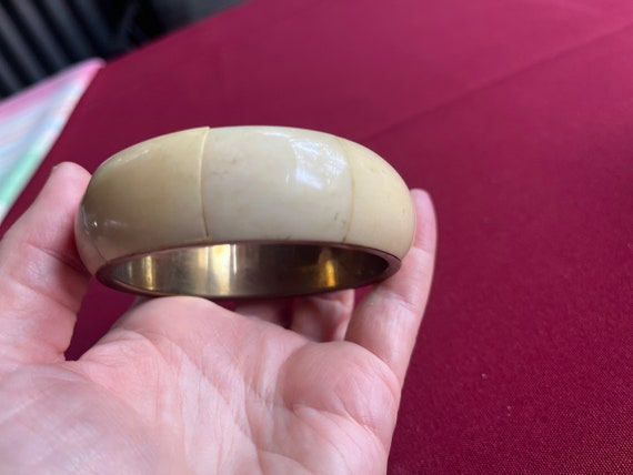 Beige Bracelet, Thin Stacking Bangle, Butterscotc… - image 8