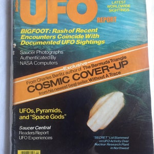 UFO Retro Magazine, 70s UFO Magazine, Bigfoot, Retro UFO, Ufo Magazine, Collectible Ufo, Ufo Gift, Ufo Research, Ufo Library, Ufo Book UFO Report June 77