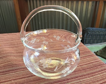Kristallschale, Klarglasschale, Glaskorb, Hochzeitkorb, Hochzeitsdekor, behandelte Schale, Kristall-Candy-Dish, Brautkorb, Brautdekor