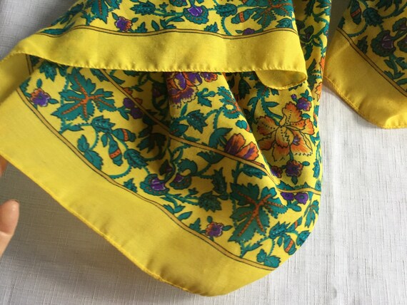 Yellow Scarf, Yellow Flower Scarf, Yellow Floral … - image 5