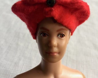 Fashion doll hat, 12 inch doll hat, teenage doll hat, Doll Beret, Doll Cap, Doll accessory, Teenage doll clothes, Fashion doll beret,