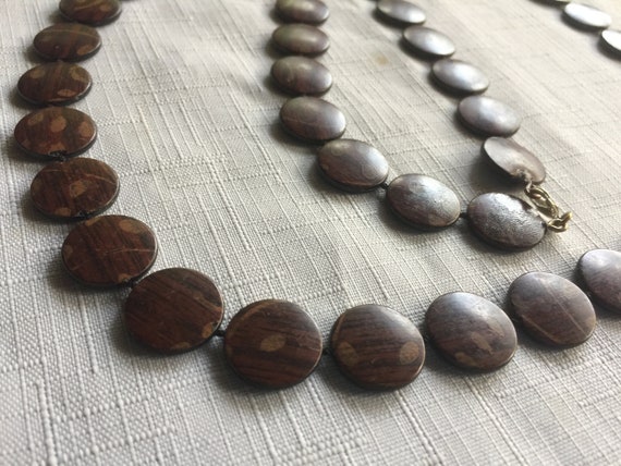 Brown Bead, Brown Necklace, Wood Beads, Long Brow… - image 4
