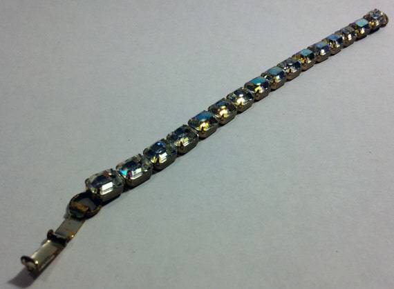 Aurora Borealis Bracelet, Rhinestone Bracelet, Br… - image 4