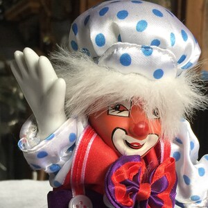 Clown Doll, Porcelain Clown Doll, Ceramic Clown Doll, Circus Doll, Display Doll, Carnival Doll, Ceramic Doll, Clown Toy, Posable Doll