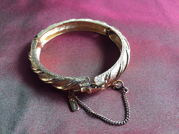 Gold Bracelet, Hinge Gold Bracelet, Elegant Bracelet, Bangle Bracelet, Monet Bracelet, Designer Bracelet, Dressy Bracelet, Classy Bracelet