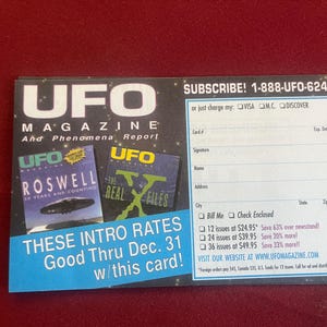 UFO-Werbung, Roswell-Absturz, UFO-Andenken, Alien-Postkarte, UFO-Magazin, UFO-Andenken, Alien-Andenken, Alien-Magazin, Roswell, UFO-Sammler