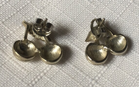 Cherry Stud, Silver Stud, Cherry Earring, Silver … - image 3