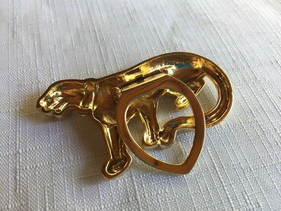 Gold Panther Pin, Cougar Pin, Cougar Brooch, Pant… - image 8