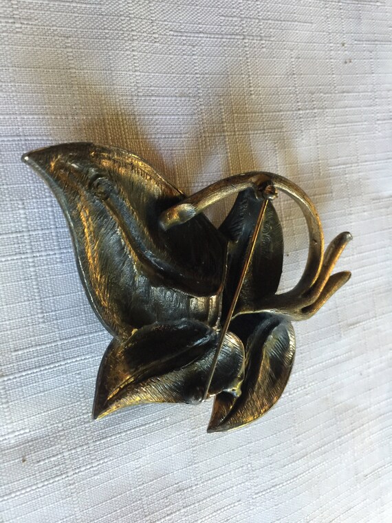 Leaf Pin, Leaf Brooch, Metal Leaf Pin, Metal Leaf… - image 6