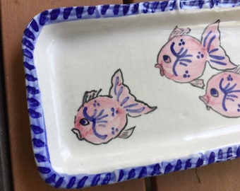 Fish Trinket Dish, Trinket Dish, Fish Trinket Plate, Fish Dish, Butter Dish, Ceramic Butter Dish, Seafood Kitchen, Fish Kitchen, Fish Plate