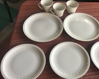 White Emboss Dish, White Dinnerware, White Dish, Spain Dish, Ceramic Dish, White Ceramic Dish, Emboss White Cup, Ironstone Cup, Ironstone