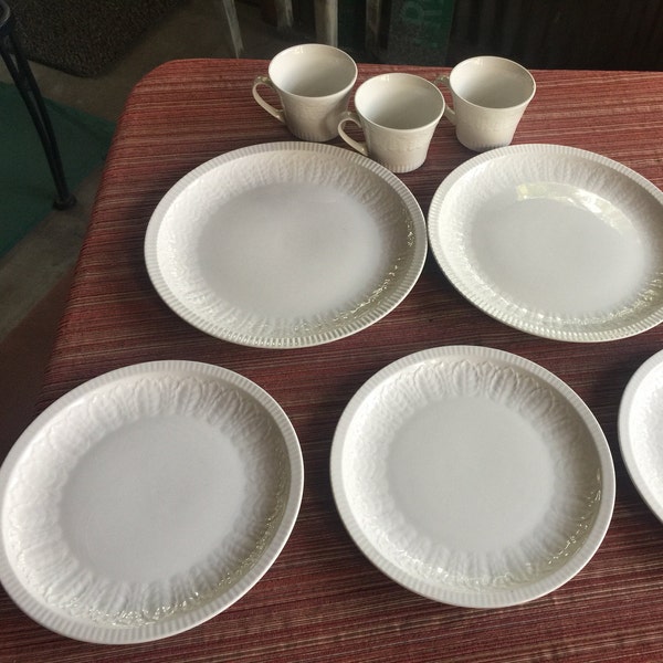White Emboss Dish, White Dinnerware, White Dish, Spain Dish, Ceramic Dish, White Ceramic Dish, Emboss White Cup, Ironstone Cup, Ironstone