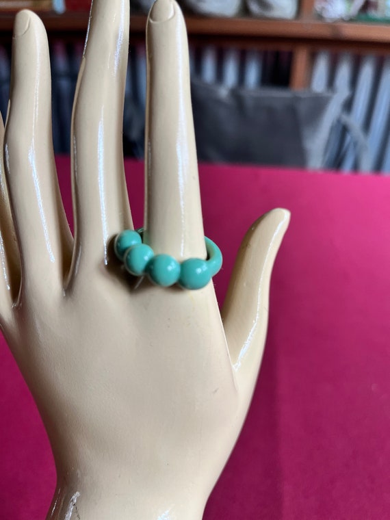 Green Ring, 60s Ring, Mod Ring, Arty Ring, Abstra… - image 3