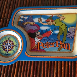 Peter Pan Gift, Child Plate, Child Dish, Disney Decor, Disney Gift, Peter Pan, Cartoon Plate, Retro Plate, Disney Collection, Disney Kitchen