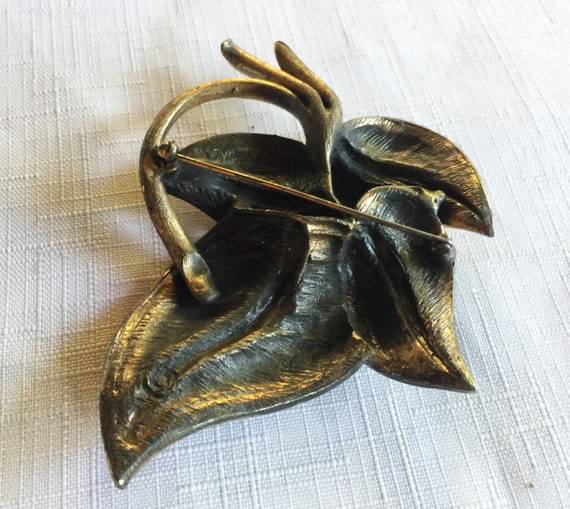 Leaf Pin, Leaf Brooch, Metal Leaf Pin, Metal Leaf… - image 8