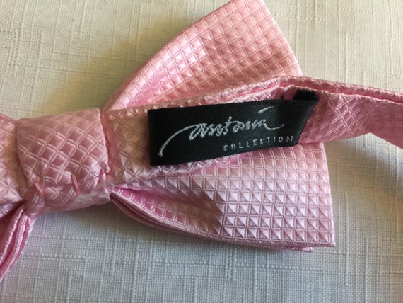 Tuxedo Bow Tie, Pink Bow Tie, Silk Pink Tie, Pink… - image 5