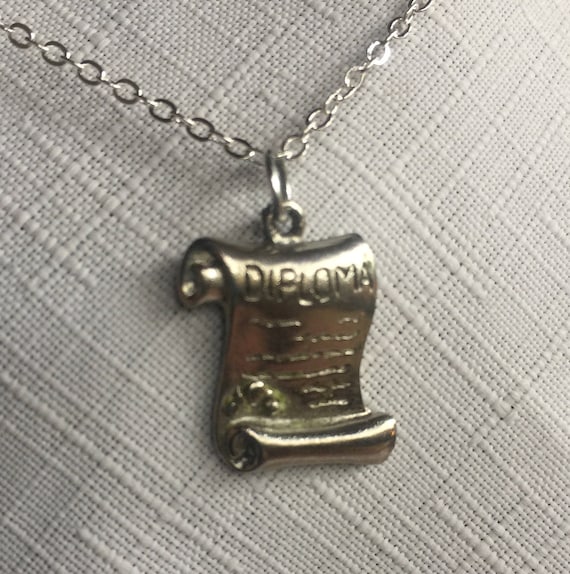 Diploma Charm, Graduation Pendant, Graduation Charm, Graduate Gift, Graduation Jewelry, Diploma Jewelry, Graduation Gift, Graduate Necklace