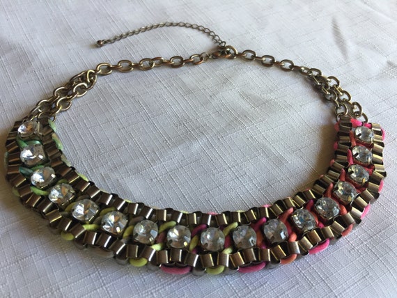 Rhinestone Necklace, Glamour Necklace, Jewel Neck… - image 4