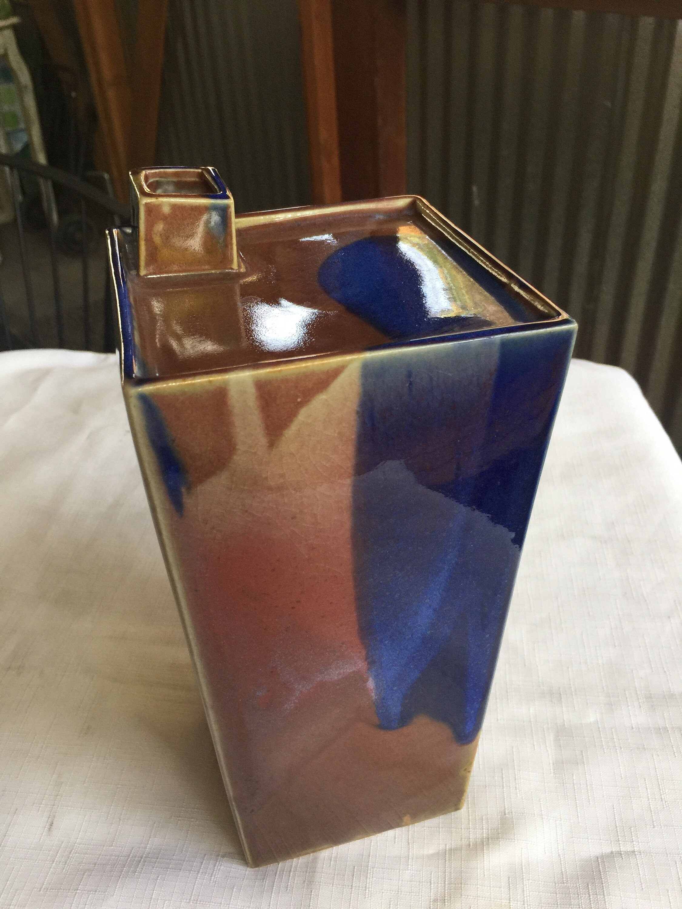 Vaso di vetro artistico, vaso di vetro moderno, vaso giapponese, vaso Mikasa, vaso d'arte giapponese, vaso di vetro moderno, vaso alto, vaso di dichiarazione, vaso moderno