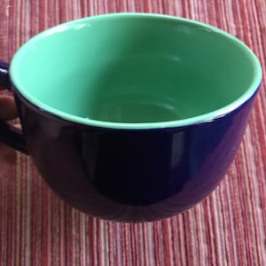 Big Coffee Cup, Big Coffee Mug, Blue Green Cup, Huge Coffee Cup, Dark Blue Mug, Oversize Coffee Cup, Oversize Mug, Big Blue Cup, Giant Cup