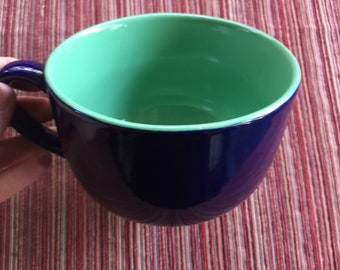 Big Coffee Cup, Big Coffee Mug, Blue Green Cup, Huge Coffee Cup, Dark Blue Mug, Oversize Coffee Cup, Oversize Mug, Big Blue Cup, Giant Cup