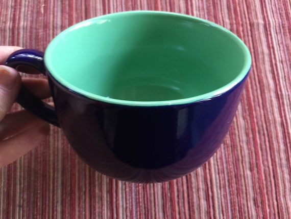 Big Coffee Cup, Big Coffee Mug, Blue Green Cup,huge Coffee Cup,dark Blue Mug,oversize  Coffee Cup,oversize Coffee Mug,dark Blue Cup,giant Cup 