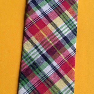 Plaid Necktie, Multi Color Necktie, Pattern Necktie, Retro Necktie, Conservative necktie, Plaid Tie, Country Tie, Cotton Tie, Summer Necktie