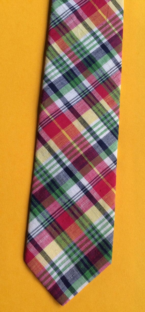 Plaid Necktie, Multi Color Necktie, Pattern Necktie, Retro Necktie, Conservative necktie, Plaid Tie, Country Tie, Cotton Tie, Summer Necktie