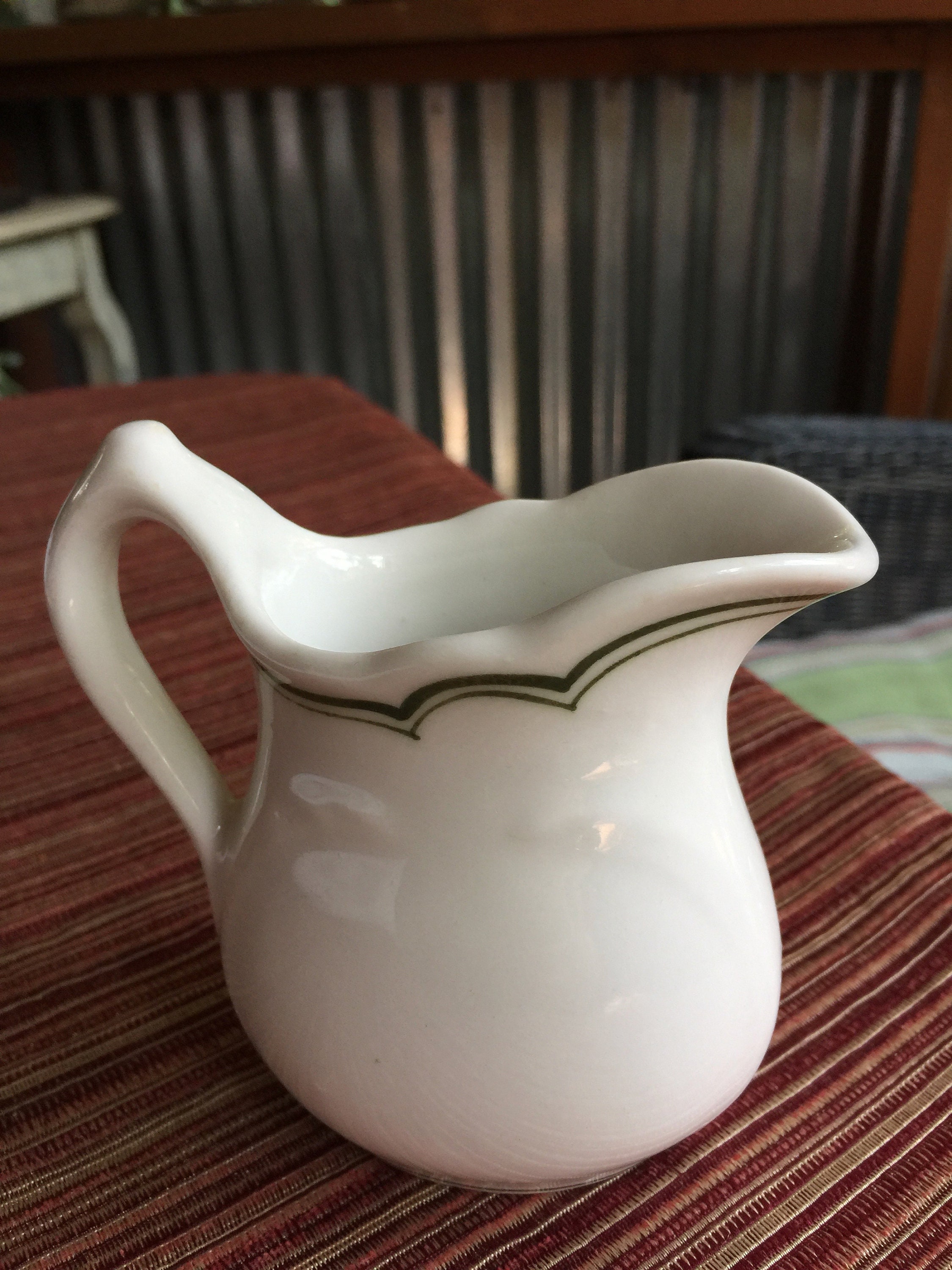 Retro Creamer White Creamer Small Pitcher Sauce Pitcher Etsy