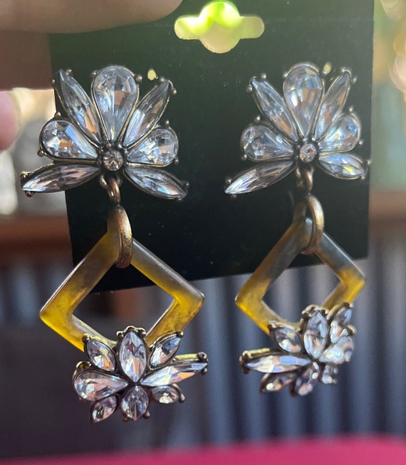 Clear Dangle, Big Rhinestone Earring, Rhinestone … - image 7