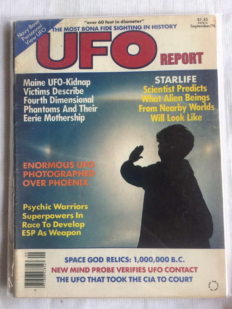 UFO Retro Magazine, 70s UFO Magazine, Bigfoot, Retro UFO, Ufo Magazine, Collectible Ufo, Ufo Gift, Ufo Research, Ufo Library, Ufo Book UFO Report Sept 78