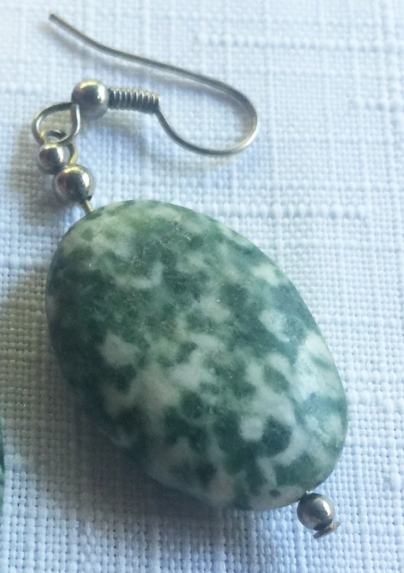 Green Stone Earring, Green Stone Drop, Green Ston… - image 5