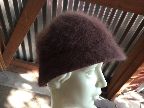 Brown Hat, Brown Cloche Hat, Angora Hat, Fuzzy Br… - image 10