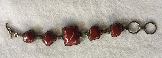 Rust Stone Bracelet, Rust Bracelet, Brown Bracele… - image 4
