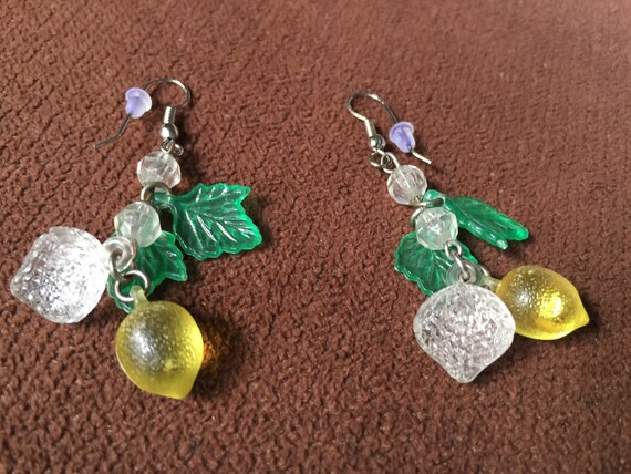 Lemon Earring, Lemon Dangle, Spring Dangle, Citru… - image 2