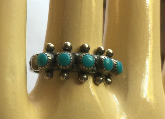 Turquoise Ring, Hippie Ring, Turquoise Stone Ring… - image 6