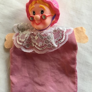 Grandma Puppet, Puppet, Hand Puppet, Retro Puppet, 50s Puppet, Glove Puppet, Grandma Doll, Grandmother Puppet, Old Lady Puppet,Rubber Puppet