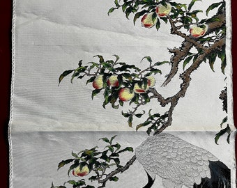 Chinese Wall Art, Asian Art, Asia Wall Art, Fabric Art, Chinese Art, Asia Wall Hang, Chinese Wall Art, Crane Art, Fabric Panel, Wall Hanging