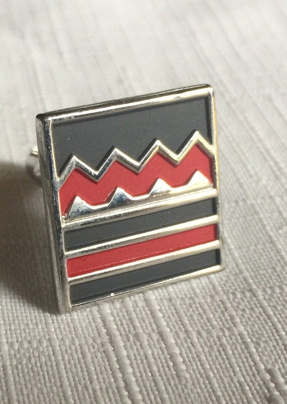 Red Black Cufflink, Art Cufflink, Red Cufflink, R… - image 8