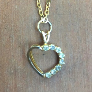 Gold Heart Pendant, Zirconia Pendant, Heart Pendant, Heart Necklace, Gold Heart Necklace, Diamond Heart, Gold Heart Jewelry, Heart Jewelry
