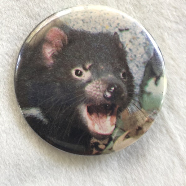 Tasmanian Devil, Wombat, Tasmanian PIn, Animal Pin, Animal Face Brooch, Strange Animal Pin, Animal Face Pin, Strange Animal Brooch