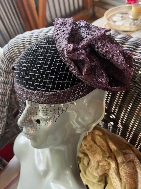 Ladies Hat, Designer Hat, 40s Hat, Italy Hat, Fea… - image 5