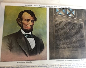 Abraham Lincoln, cadeau Lincoln, histoire de Lincoln, Lincoln Ephemera, Kentucky, objet de collection Lincoln, objet de collection President, carte postale President