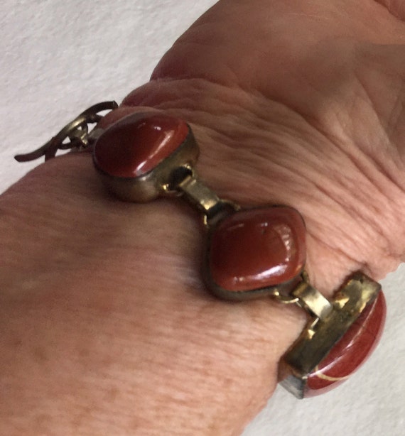 Rust Stone Bracelet, Rust Bracelet, Brown Bracele… - image 2