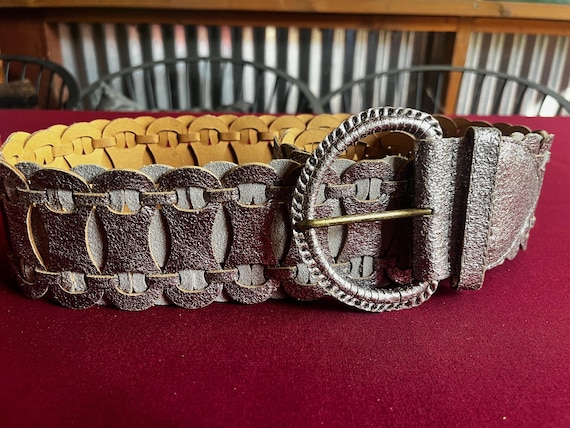 Metallic Belt, Wide Belt, Cinch Belt, Jeweled Belt, Silver Belt, Beaded Belt, Large Belt, Fancy Belt, Thick Belt, Dressy Belt, Woven Belt
