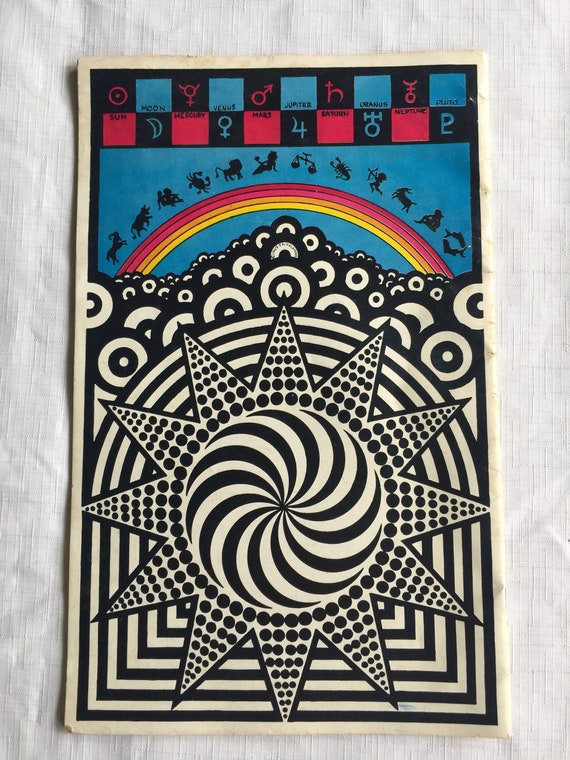 Zodiac Gift, Horoscope Book, Coloring Book, 60s Art Book, 60s Coloring Book, Astrology Book, Astrology Art, Mandala Book, Zodiac Art, 60 Art