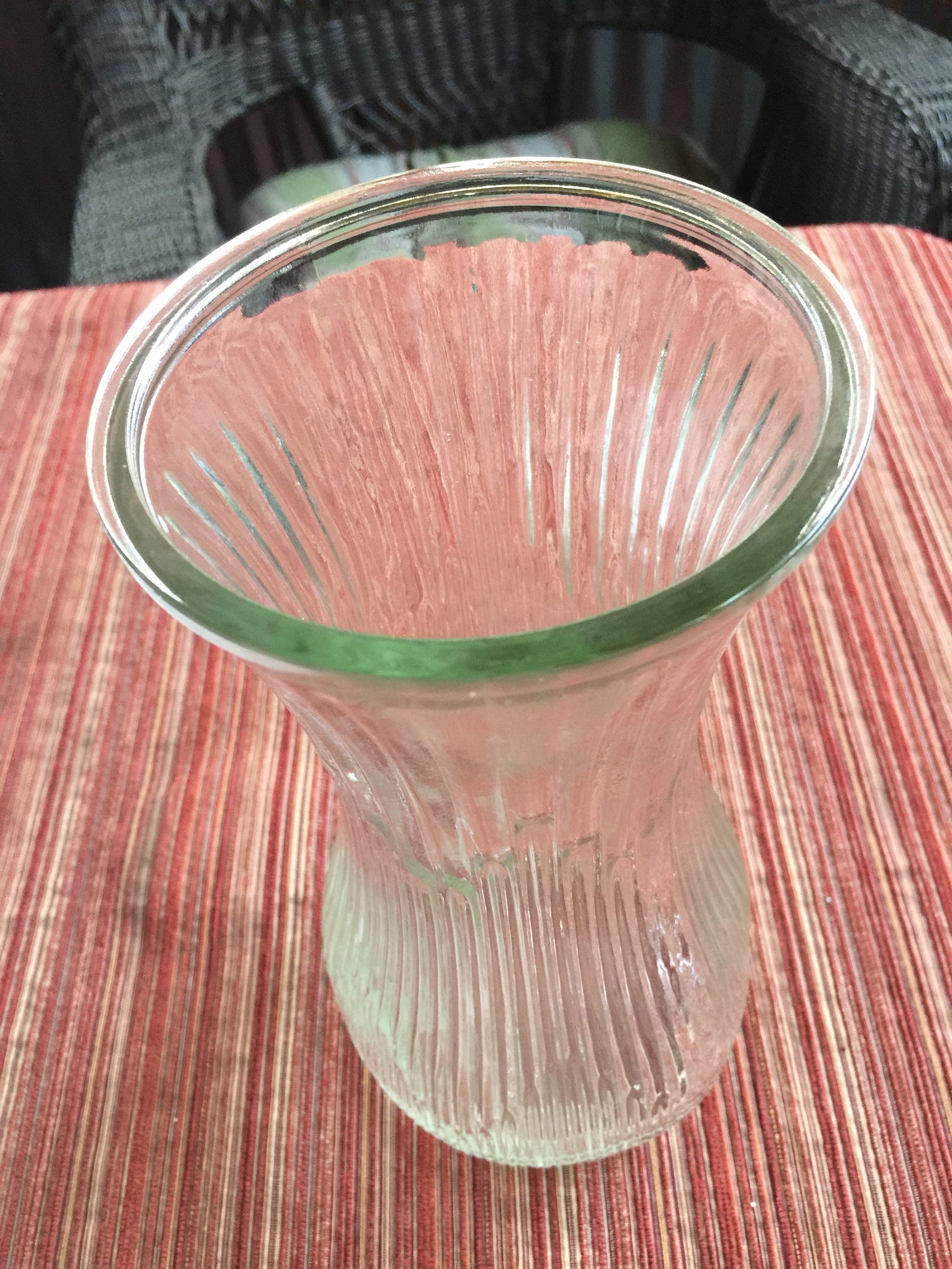 Clear Glass Vase Clear Retro Vase Hoosier Vase Wide Mouth Etsy