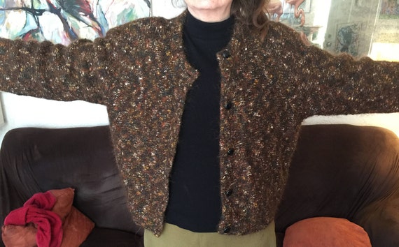 Brown Sweater, Mohair Sweater, Women Cardigan, La… - image 6