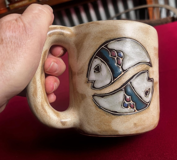 Pisces Mug, Hippie Mug, Yin Yang Mug, Pottery Mug, Rainbow Mug, Celestial Mug, Gift Mug, Horoscope Mug, Seeing Eye Mug, High Quality Mug